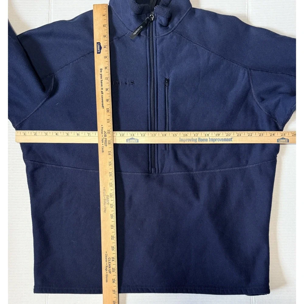 SIMMS FISHING - Men's Pullover Jacket - Navy Blue Fleece Half Zip - Large